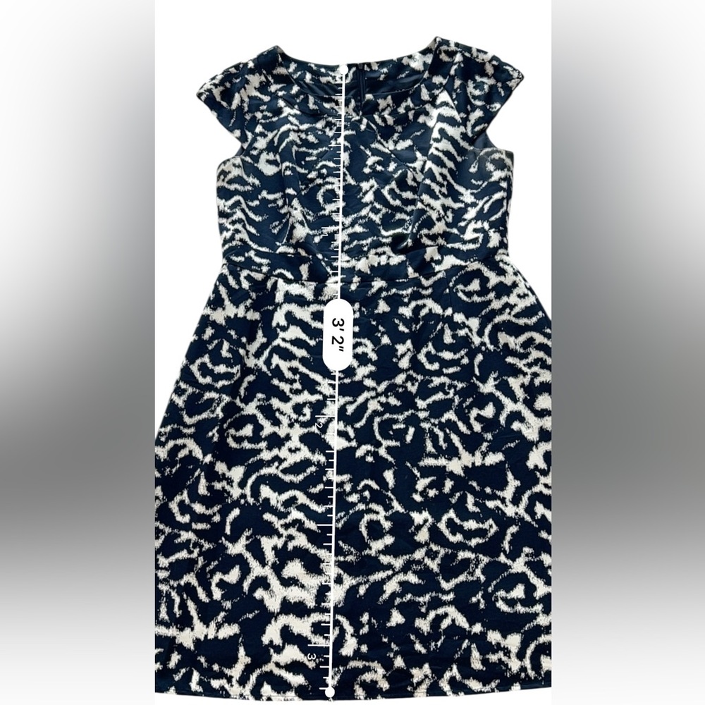 Alex Marie Fit and Flare Navy and White Print Dress Size 14 - Picture 8 of 10